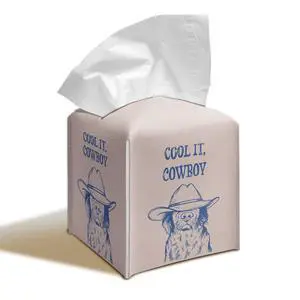 Funny Cowboy Dog PU Leather Tissue Box Cover 5.2 Inch Funny Cowboy Dog PU Leather Tissue Box Cover 5.2 Inch