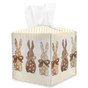 Easter Rabbit Tissue Box Cover Square, Watercolor Cube Tissue Box Holder, Indoor Spring Easter Decorations for Home Table Decor Leather Facial Paper Organizer for Bathroom Night Stand Living Room/17 Easter Rabbit Tissue Box Cover Square, Watercolor Cube Tissue Box Holder, Indoor Spring Easter Decorations for Home Table Decor Leather Facial Paper Organizer for Bathroom Night Stand Living Room/17