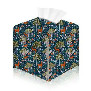 Deer Tree Tissue Box Cover, Tissue Box Holder for Home Bedroom 5x5IN Deer Tree Tissue Box Cover, Tissue Box Holder for Home Bedroom 5x5IN