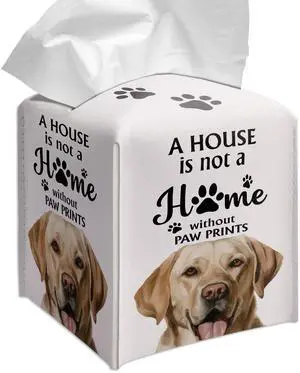 Cute Labrador Tissue Box Cover Square, Labrador Dog Cube Case for Facial Tissues, 5.2" PU Leather(035) Cute Labrador Tissue Box Cover Square, Labrador Dog Cube Case for Facial Tissues, 5.2" PU Leather(035)
