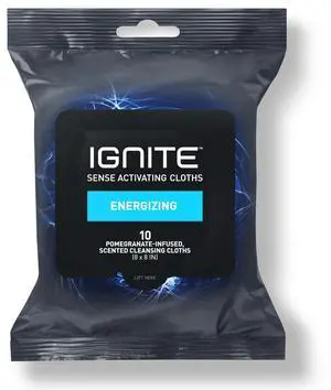 Ignite Mens Body Wet Wipes, Extra Thick 8" x 8" Shower Wipes, Energizing Scent, 10 count Ignite Mens Body Wet Wipes, Extra Thick 8" x 8" Shower Wipes, Energizing Scent, 10 count