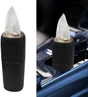 Car Tissue Holder, Waterproof Plastic Auto Facial Tissues Cylinder Box, Portable Paper Towel Tube Container for Travel, Vehicle Napkin Organizer for Car Cup Holder, Home, Office (Black) Car Tissue Holder, Waterproof Plastic Auto Facial Tissues Cylinder Box, Portable Paper Towel Tube Container for Travel, Vehicle Napkin Organizer for Car Cup Holder, Home, Office (Black)