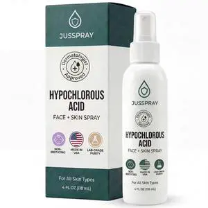 Hypochlorous Acid Spray for Face and Skin | HOCI Facial Cleanser Mist | 4 oz Hypochlorous Acid for Face, Skin, Acne, Eczema, Body Acne Sprays, Piercing Aftercare, Wound Solution Hypochlorous Acid Spray for Face and Skin | HOCI Facial Cleanser Mist | 4 oz Hypochlorous Acid for Face, Skin, Acne, Eczema, Body Acne Sprays, Piercing Aftercare, Wound Solution