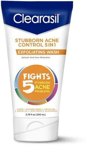 Stubborn Acne Control 5in1 Exfoliating Wash, Maximum Strenght with 2% Salicylic Acid Acne Treatment Medicine, Daily Acne Facial Cleanser 6.78 fl oz Stubborn Acne Control 5in1 Exfoliating Wash, Maximum Strenght with 2% Salicylic Acid Acne Treatment Medicine, Daily Acne Facial Cleanser 6.78 fl oz