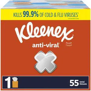 Anti-Viral Facial Tissue, 3-Ply, 1 cube box, 55 Sheets (Pack of 1) Anti-Viral Facial Tissue, 3-Ply, 1 cube box, 55 Sheets (Pack of 1)