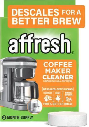 Coffee Maker Cleaner, for Multi Cup Drip, Pod, Single Serve and Espresso, Descales & Cleans Limescale & Mineral Deposits, 3 Tablets Coffee Maker Cleaner, for Multi Cup Drip, Pod, Single Serve and Espresso, Descales & Cleans Limescale & Mineral Deposits, 3 Tablets