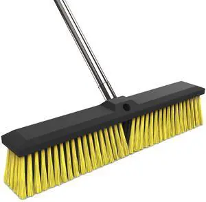 18 Inches Push Broom Outdoor with 65" Adjustable Handle, Heavy Duty Outdoor Broom with Stiff Bristles, for Cleaning Yard, Garage, Shop, Driveway, Wood, Stone, Deck, Concrete, and Tile Floor. 18 Inches Push Broom Outdoor with 65" Adjustable Handle, Heavy Duty Outdoor Broom with Stiff Bristles, for Cleaning Yard, Garage, Shop, Driveway, Wood, Stone, Deck, Concrete, and Tile Floor.