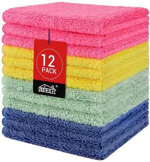 Microfiber Washcloths 12 Pack, Highly Absorbent and Soft Face Towel, Multi-Purpose Wash Cloths for Bathroom, Gym, Hotel, Spa and Kitchen, 12x12 Inch, Assorted Set Microfiber Washcloths 12 Pack, Highly Absorbent and Soft Face Towel, Multi-Purpose Wash Cloths for Bathroom, Gym, Hotel, Spa and Kitchen, 12x12 Inch, Assorted Set
