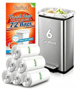 6 Gallon (fit 5.5-6 Gal) Small Clear Trash Bags by RayPard, 72 Counts Garbage Bags 25 Liter Waste Bin Liners for Home Office Kitchen Bathroom Bedroom, 6 Gallon Bucket Liner 6 Gallon (fit 5.5-6 Gal) Small Clear Trash Bags by RayPard, 72 Counts Garbage Bags 25 Liter Waste Bin Liners for Home Office Kitchen Bathroom Bedroom, 6 Gallon Bucket Liner
