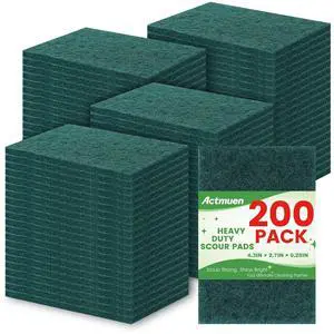 200 Pack Green Scrubbing Pads, Heavy Duty Scouring Pads,Dish Scrubber Reusable for Cleaning, Multipurpose Scrub Pads for Household Kitchen Dishes Pots Pans & Metal Grill- 4.3 x 2.75 x 0.3 Inches 200 Pack Green Scrubbing Pads, Heavy Duty Scouring Pads,Dish Scrubber Reusable for Cleaning, Multipurpose Scrub Pads for Household Kitchen Dishes Pots Pans & Metal Grill- 4.3 x 2.75 x 0.3 Inches
