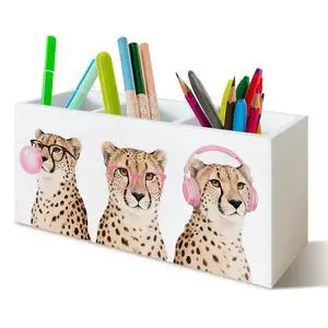 Trendy Funny Leopard Pen Pencil Holder Organizer for Desk, Cheetah Room Decor, Preppy Girly Y2k Aesthetic Cheetah Wooden Box Block Sign for Home Office Tabletop Decor Trendy Funny Leopard Pen Pencil Holder Organizer for Desk, Cheetah Room Decor, Preppy Girly Y2k Aesthetic Cheetah Wooden Box Block Sign for Home Office Tabletop Decor