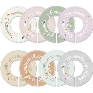 8 Pcs Baby Closet Dividers, Gifts for Moms, Unisex Baby Clothes Organizers, Clear Label Nursery Closet Organizer & Decor, Fits Most Rods(Donut,Light Color) 8 Pcs Baby Closet Dividers, Gifts for Moms, Unisex Baby Clothes Organizers, Clear Label Nursery Closet Organizer & Decor, Fits Most Rods(Donut,Light Color)