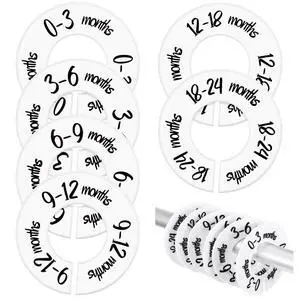 Baby Closet Dividers, Set of 6 Baby Closet Size Dividers, Baby Hanger Dividers By Age from Newborn to Toddler, Organize Nursery Hangers for Clothes Baby Closet Dividers, Set of 6 Baby Closet Size Dividers, Baby Hanger Dividers By Age from Newborn to Toddler, Organize Nursery Hangers for Clothes