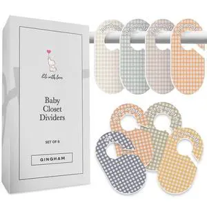Baby Closet Dividers (Gingham) - Ideal Baby Clothes Dividers Organize Nursery Closet Hangers by Size/Age Baby Closet Dividers (Gingham) - Ideal Baby Clothes Dividers Organize Nursery Closet Hangers by Size/Age