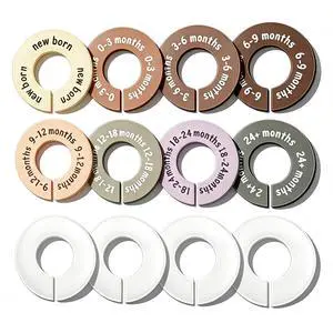12 Pcs Baby Closet Dividers for Clothes, Round Baby Clothes Organizer Set with 4 Blank Dividers, Baby Closet Organizer with Clear Size Labels, Fits Most Rods 12 Pcs Baby Closet Dividers for Clothes, Round Baby Clothes Organizer Set with 4 Blank Dividers, Baby Closet Organizer with Clear Size Labels, Fits Most Rods