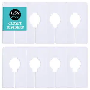 Set of 8 Wide Rectangle Closet Dividers for Hanging Clothes 1.5x Wider White Dividers for Easy Labeling Set of 8 Wide Rectangle Closet Dividers for Hanging Clothes 1.5x Wider White Dividers for Easy Labeling