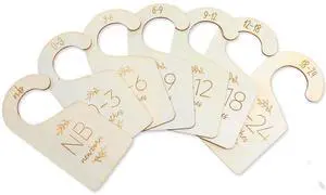 Baby Closet Dividers for Clothes Organizer, 7Pcs Nursery Double-Sided Clothes Size Organizer, Wood Safe Wardrobe Separators from Newborn to 24 Month Baby Closet Dividers for Clothes Organizer, 7Pcs Nursery Double-Sided Clothes Size Organizer, Wood Safe Wardrobe Separators from Newborn to 24 Month