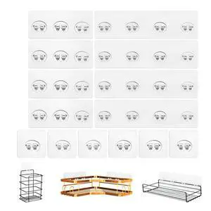 14 Pack Shower Caddy Adhesive Replacement, Strong Shower Shelf Adhesive Hooks for Corner Shelf Basket, Bathroom Rack, Kitchen Rack and Soap Holder 14 Pack Shower Caddy Adhesive Replacement, Strong Shower Shelf Adhesive Hooks for Corner Shelf Basket, Bathroom Rack, Kitchen Rack and Soap Holder