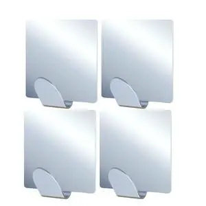 Adhesive Wall Hooks 4-Pack Heavy-Duty 304 Stainless Steel, Waterproof & Rustproof Self-Stick Hooks for Bathroom, Kitchen, Shower & Closet No Drill, Holds Up to 11 lbs Adhesive Wall Hooks 4-Pack Heavy-Duty 304 Stainless Steel, Waterproof & Rustproof Self-Stick Hooks for Bathroom, Kitchen, Shower & Closet No Drill, Holds Up to 11 lbs