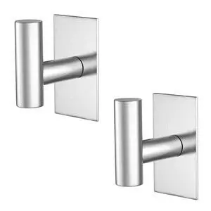Adhesive Hooks, Stainless Steel Sticky Hooks for Hanging, Self Adhesive Shower Wall Hooks, Towel Hooks Heavy Duty for Bathroom, Bedroom RV and Kitchen- 2 PC (Silver) Adhesive Hooks, Stainless Steel Sticky Hooks for Hanging, Self Adhesive Shower Wall Hooks, Towel Hooks Heavy Duty for Bathroom, Bedroom RV and Kitchen- 2 PC (Silver)