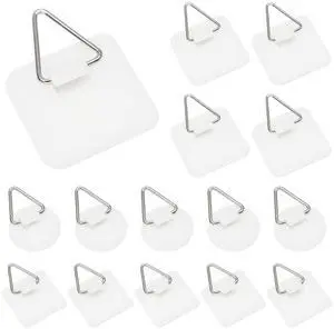 15Pc Adhesive Picture Hangers, 5 Round 10 Square Sticky Wall Hook 15Pc Adhesive Picture Hangers, 5 Round 10 Square Sticky Wall Hook