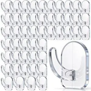50 Pcs Clear Adhesive Wall Hooks, Transparent Acrylic Seamless Hooks Waterproof Oilproof No Drilling Required Wall Hook for Kitchen Bathroom Bedroom Office Towel Holders Clothes Hook 50 Pcs Clear Adhesive Wall Hooks, Transparent Acrylic Seamless Hooks Waterproof Oilproof No Drilling Required Wall Hook for Kitchen Bathroom Bedroom Office Towel Holders Clothes Hook