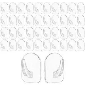 40 Pcs Clear Adhesive Wall Hooks for Hanging, Removable Seamless Hook 40 Pcs Clear Adhesive Wall Hooks for Hanging, Removable Seamless Hook