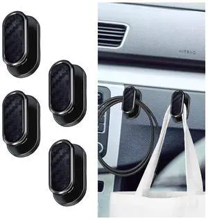 Car Mini Hooks, Self-Adhesive Backseat Hangers, 4PCS, Carbon Fiber Car Mini Hooks, Self-Adhesive Backseat Hangers, 4PCS, Carbon Fiber