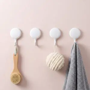 4Pcs No Drill Adhesive Wall Hooks, White Plastic Self Adhesive Hook,Damage Free Hanging Hooks for Wall Hanging Bathroom Kitchen Office Home Organization 4Pcs No Drill Adhesive Wall Hooks, White Plastic Self Adhesive Hook,Damage Free Hanging Hooks for Wall Hanging Bathroom Kitchen Office Home Organization