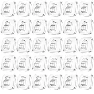 30-Pack Clear Small Adhesive Hooks for Damage-Free Hanging of Lights & Decorations 30-Pack Clear Small Adhesive Hooks for Damage-Free Hanging of Lights & Decorations