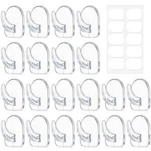 20 Pcs Clear Adhesive Wall Hooks with 20 Pcs Glue Small Acrylic Sticky Hooks No Damage Reusable Traceless Wall Hook for Kitchen Bathroom Bedroom Office 20 Pcs Clear Adhesive Wall Hooks with 20 Pcs Glue Small Acrylic Sticky Hooks No Damage Reusable Traceless Wall Hook for Kitchen Bathroom Bedroom Office
