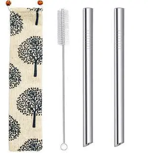 Reusable Boba Straws Extra Wide 12mm Bubble Tea Smoothie Milkshakes Jumbo Slushy Straws Angled Tip Stainless Steel Metal Drinking Straw with Carry Bag Cleanning Brush Silver 2PCS Reusable Boba Straws Extra Wide 12mm Bubble Tea Smoothie Milkshakes Jumbo Slushy Straws Angled Tip Stainless Steel Metal Drinking Straw with Carry Bag Cleanning Brush Silver 2PCS
