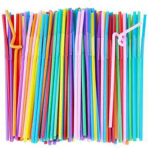 100pcs Assorted Colored Plastic Disposable Drinking Straws, 10.2 inch Long Bendy Party Straws 100pcs Assorted Colored Plastic Disposable Drinking Straws, 10.2 inch Long Bendy Party Straws