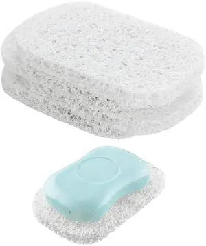 4 Pack White Soap Saver Holder for Bar Soap Shower Bathroom Dish Self Draining Lift Pad Porous Construction air circulate 2.9" x 4.5" PVC Non-BPA Non-Slip Durable 4 Pack White Soap Saver Holder for Bar Soap Shower Bathroom Dish Self Draining Lift Pad Porous Construction air circulate 2.9" x 4.5" PVC Non-BPA Non-Slip Durable