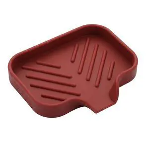 Silicone Soap Dish with Drain Spout, Self-Draining Sink Organizer Tray for Bathroom and Kitchen, Sponges, Dispensers and Soap Holder, Non-Slip and Dishwasher Safe, Red (Compact, 4.9"×3.2") Silicone Soap Dish with Drain Spout, Self-Draining Sink Organizer Tray for Bathroom and Kitchen, Sponges, Dispensers and Soap Holder, Non-Slip and Dishwasher Safe, Red (Compact, 4.9"×3.2")