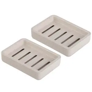2 Pack Plastic Soap Dish, Double Layer Draining Soap Holder 2 Pack Plastic Soap Dish, Double Layer Draining Soap Holder