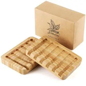 Shampoo Bar Holder Bamboo Soap Dish for Shower Wood Soap Dishes Wooden Soap Saver Tray Stand Self Draining Travel Soap Container Case for Bathroom Kitchen Bath Tub Razor Sponges, Waterfall Drain 2 PCS Shampoo Bar Holder Bamboo Soap Dish for Shower Wood Soap Dishes Wooden Soap Saver Tray Stand Self Draining Travel Soap Container Case for Bathroom Kitchen Bath Tub Razor Sponges, Waterfall Drain 2 PCS