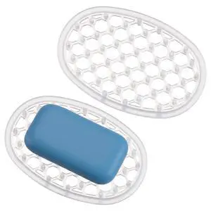 2 PCS Silicone Soap Bar Holder for Shower, Self Draining Soap Dish with Drainage, Clear Soaps Saver Pad Tray for Shower Niche/Shelf, Bathtub Bathroom Sink Kitchen Counter (4.72×3.15 Inches) 2 PCS Silicone Soap Bar Holder for Shower, Self Draining Soap Dish with Drainage, Clear Soaps Saver Pad Tray for Shower Niche/Shelf, Bathtub Bathroom Sink Kitchen Counter (4.72×3.15 Inches)
