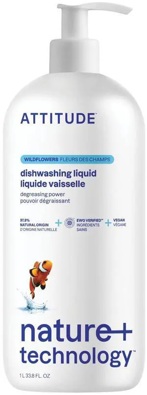 Dish Soap, EWG Verified, Plant-Based & Vegan Dishwashing Liquid, Naturally Derived, Wildflowers Scent, 33.8 Fl Oz Dish Soap, EWG Verified, Plant-Based & Vegan Dishwashing Liquid, Naturally Derived, Wildflowers Scent, 33.8 Fl Oz