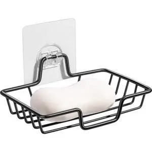 Bar Soap Holder for Shower, 304 Stainless Steel Rustproof, Wall Adhesive, Soap Tray Bar Soap Sponge Holder for Bathroom & Kitchen, Square, Black Bar Soap Holder for Shower, 304 Stainless Steel Rustproof, Wall Adhesive, Soap Tray Bar Soap Sponge Holder for Bathroom & Kitchen, Square, Black