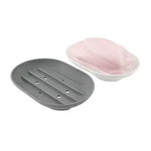 2 PCS Silicone Soap Dish Holders, Anti-Slip Portable Self Draining Soap Holder for Shower, Bathroom, Kitchen (White and Grey) 2 PCS Silicone Soap Dish Holders, Anti-Slip Portable Self Draining Soap Holder for Shower, Bathroom, Kitchen (White and Grey)