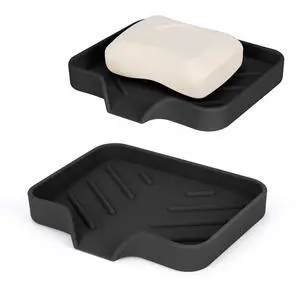 2 Pack Silicone Soap Dish, Self Draining Soap Dish, Non Slip Bar Soap and Sponge Holder for Bathroom Kitchen Sink Counter Organizer Easy to Clean Soap Tray Waterfall Soap Saver 2 Pack Silicone Soap Dish, Self Draining Soap Dish, Non Slip Bar Soap and Sponge Holder for Bathroom Kitchen Sink Counter Organizer Easy to Clean Soap Tray Waterfall Soap Saver