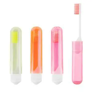 Travel Toothbrush, 3 PCS Mini Portable Toothbrush Set with Cover Small Folding Tooth Brush Individually Wrapped Home Travel Camping, Orange, Yellow, Pink Travel Toothbrush, 3 PCS Mini Portable Toothbrush Set with Cover Small Folding Tooth Brush Individually Wrapped Home Travel Camping, Orange, Yellow, Pink