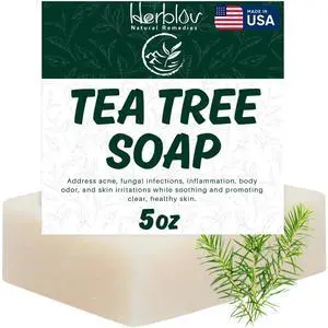 Tea Tree Soap Natural Defense Tea Tree Oil Soap Bar for Face & Body Remedy Fights Acne, Skin Irritation, and Prevents Breakouts Deeply Cleansing, Hydrating Cleanser for Calm, Fresh Skin Tea Tree Soap Natural Defense Tea Tree Oil Soap Bar for Face & Body Remedy Fights Acne, Skin Irritation, and Prevents Breakouts Deeply Cleansing, Hydrating Cleanser for Calm, Fresh Skin