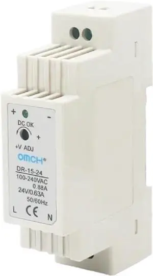 15W DIN-Rail Switching Power Supply Single Output 5V 12V 24V AC Converter Power Switch Input 80-240VAC(15W 12V) 15W DIN-Rail Switching Power Supply Single Output 5V 12V 24V AC Converter Power Switch Input 80-240VAC(15W 12V)