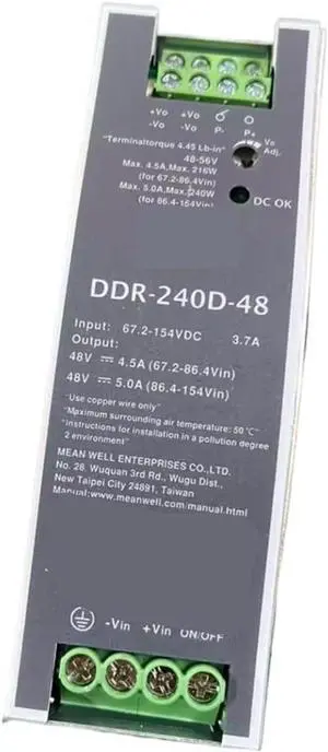 DC-DC Converter DDR-240D-48 Switching Power Supply 240W DIN Rail Type DC-DC Converter DDR-240D-48 Switching Power Supply 240W DIN Rail Type