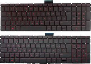 OEM HP Pavilion 15 Series Red Laptop Keyboard Replacement - Compatible with 15-AS, 15T-AS, 15-AE, 15-AH, 15T-AE, 15-BC, 15-AX, 15-AN, 15-BK, 15-AB, 15-AQ - New UK/Belgium Layout Accessories(Uk keyboar OEM HP Pavilion 15 Series Red Laptop Keyboard Replacement - Compatible with 15-AS, 15T-AS, 15-AE, 15-AH, 15T-AE, 15-BC, 15-AX, 15-AN, 15-BK, 15-AB, 15-AQ - New UK/Belgium Layout Accessories(Uk keyboar
