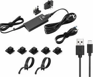 65W Slim Travel Charger Kit Compatible with HP 3 Interchangeable Tips 7.4mm 4.5mm 4.8mm Laptop Power Adapter with USB Port for Pavilion Envy EliteBook ProBook ZBook 19.5V 3.33A 65W Slim Travel Charger Kit Compatible with HP 3 Interchangeable Tips 7.4mm 4.5mm 4.8mm Laptop Power Adapter with USB Port for Pavilion Envy EliteBook ProBook ZBook 19.5V 3.33A