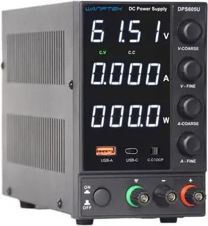 1PCS Adjustable Power Supply 30V 10A 60V 5A with USB & Type C Regulated Switching Lab Bench Power Supply(DPS605U 60V 5A) 1PCS Adjustable Power Supply 30V 10A 60V 5A with USB & Type C Regulated Switching Lab Bench Power Supply(DPS605U 60V 5A)