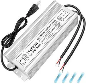 inShareplus 24V 500W LED Power Supply, IP67 Rainproof Waterproof Outdoor Driver,AC 90-140V to DC 24V Low Voltage Transformer, Adapter Converter for LED Light, Computer Project, Outdoor Use inShareplus 24V 500W LED Power Supply, IP67 Rainproof Waterproof Outdoor Driver,AC 90-140V to DC 24V Low Voltage Transformer, Adapter Converter for LED Light, Computer Project, Outdoor Use